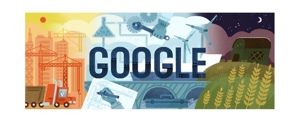 1 de mayo de 2017 - Doodle de Google para el Día del Trabajo
